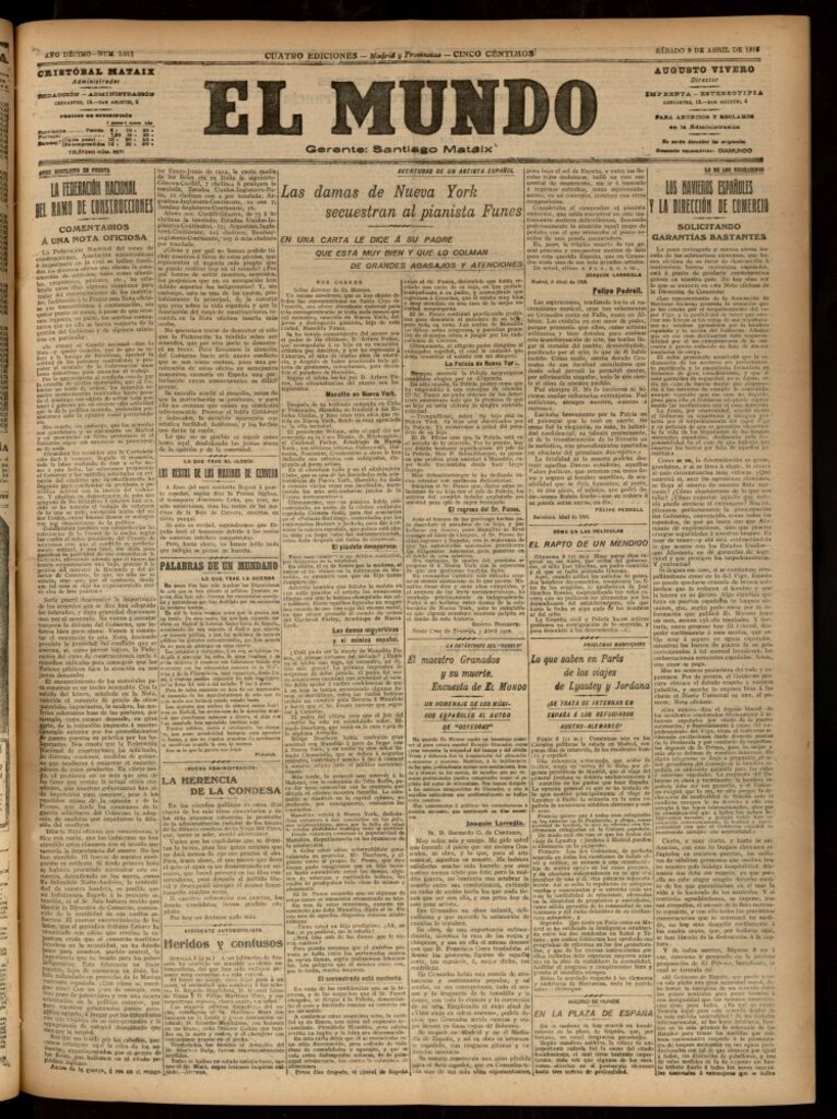 Miniatura de El Mundo del 8 de abril de 1916