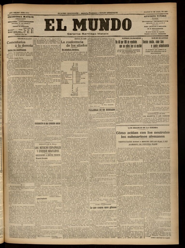 Miniatura de El Mundo del 11 de abril de 1916
