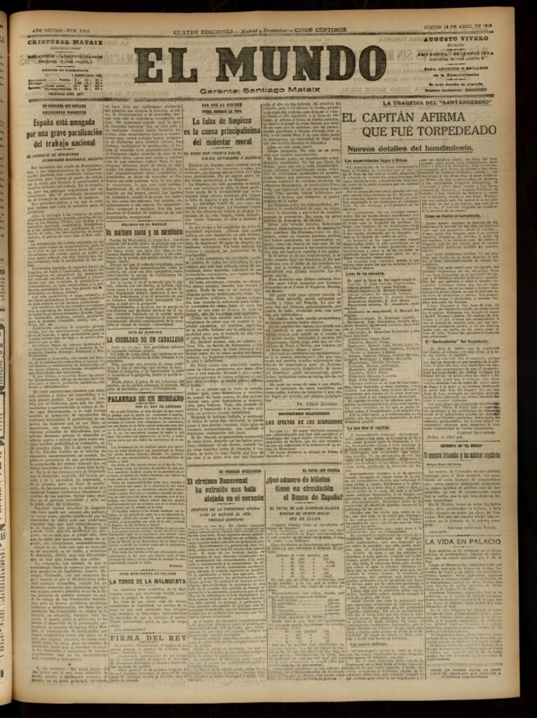 Miniatura de El Mundo del 13 de abril de 1916