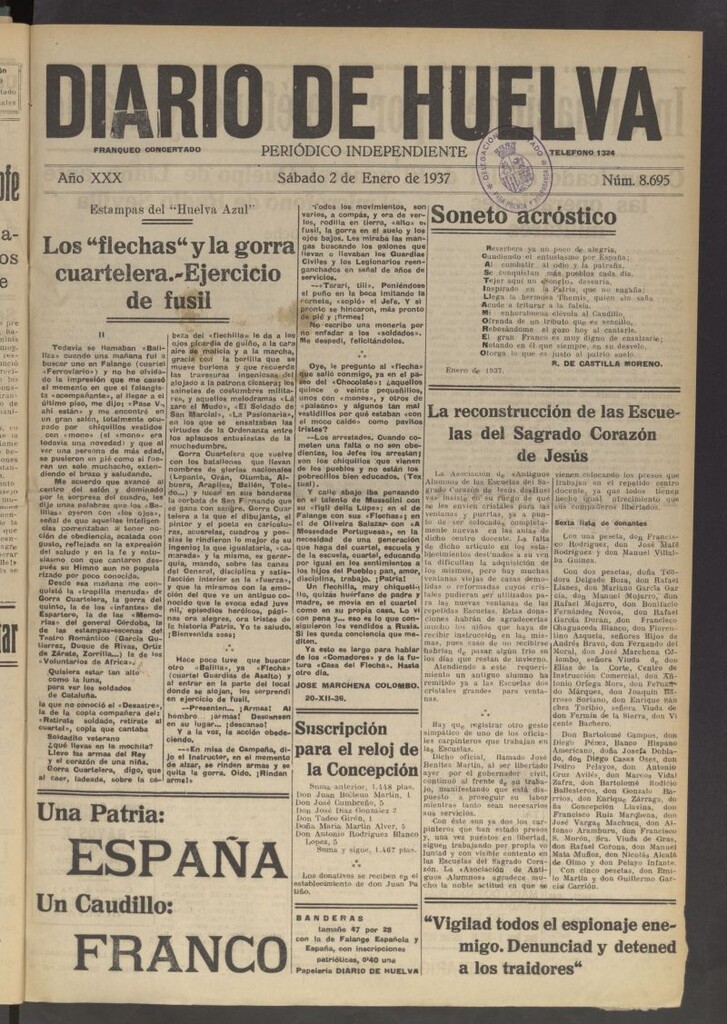 Miniatura de Diario de Huelva : periódico independiente del 2 de enero de 1937