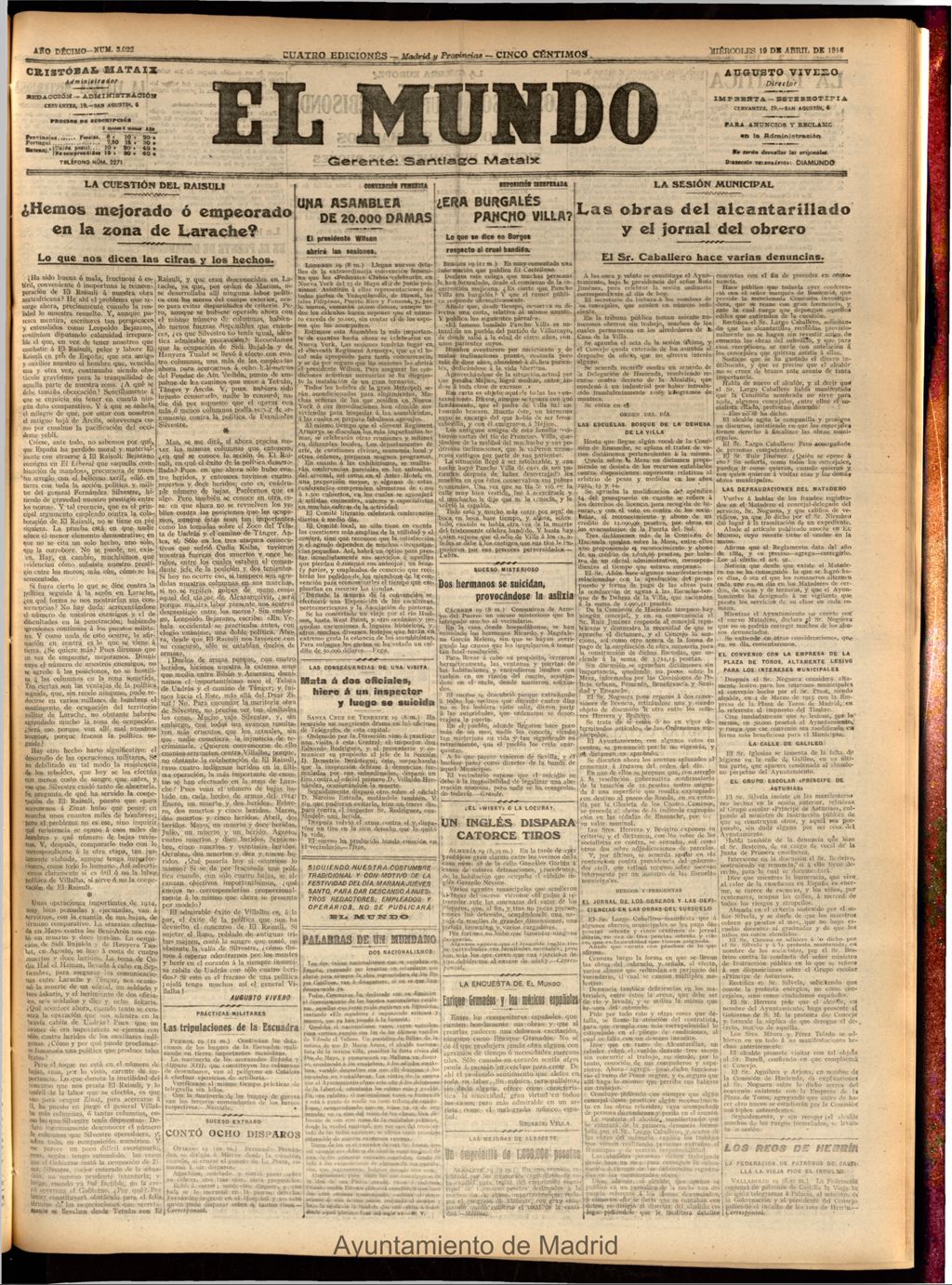 Miniatura de El Mundo del 19 de abril de 1916