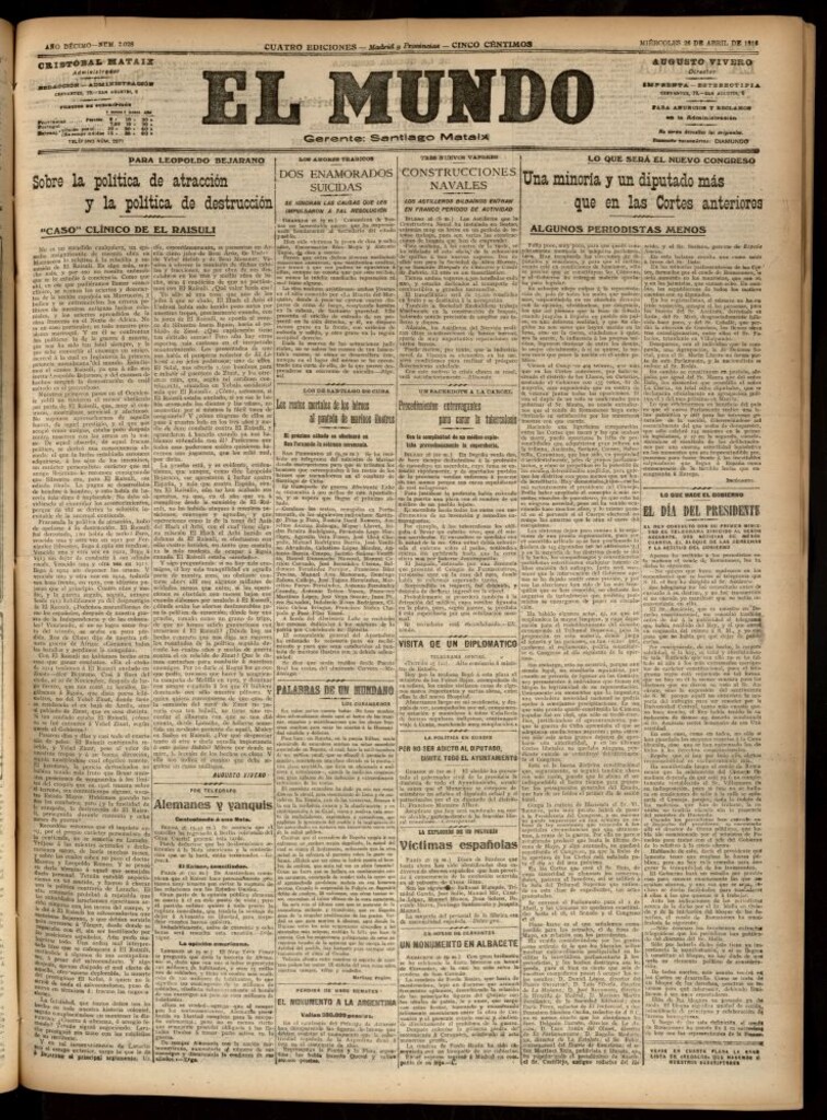 Miniatura de El Mundo del 26 de abril de 1916