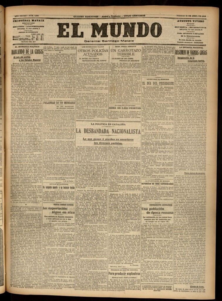 Miniatura de El Mundo del 28 de abril de 1916