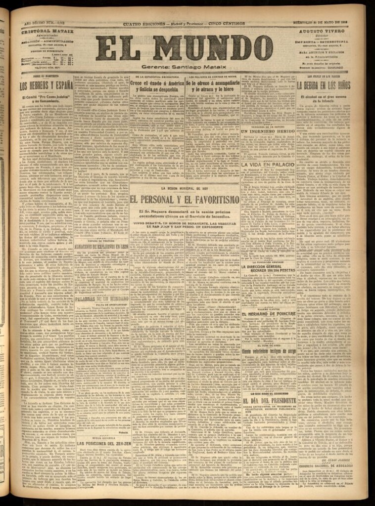 Miniatura de El Mundo del 31 de mayo de 1916