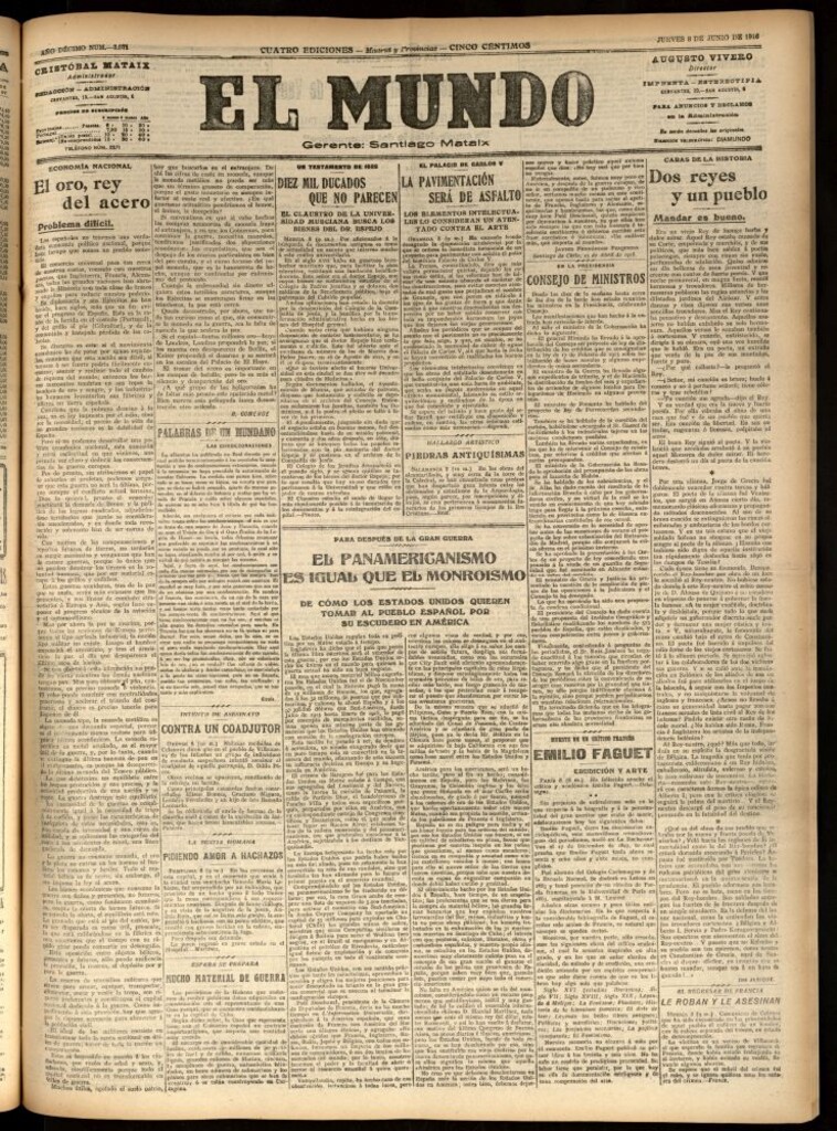 Miniatura de El Mundo del 8 de junio de 1916