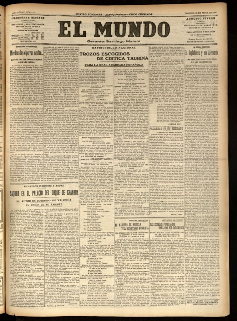 Miniatura de El Mundo del 18 de junio de 1916