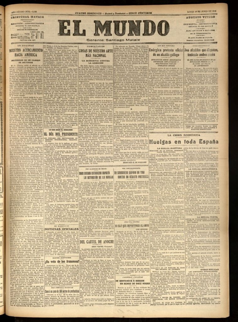 Miniatura de El Mundo del 19 de junio de 1916