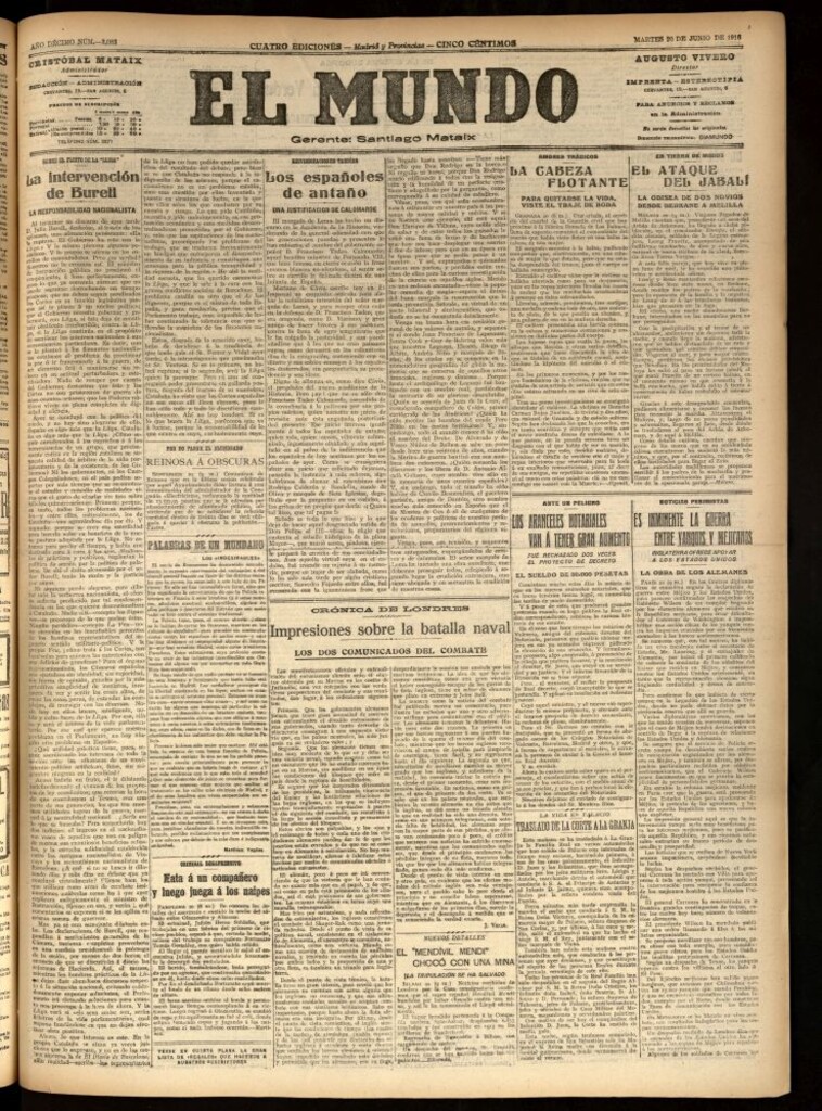 Miniatura de El Mundo del 20 de junio de 1916