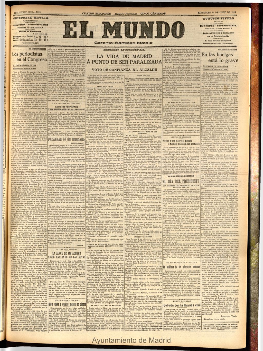 Miniatura de El Mundo del 21 de junio de 1916