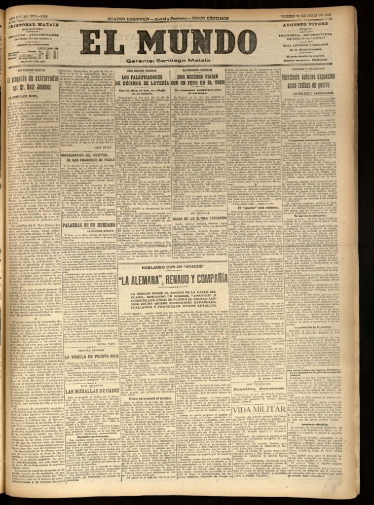 Miniatura de El Mundo del 23 de junio de 1916