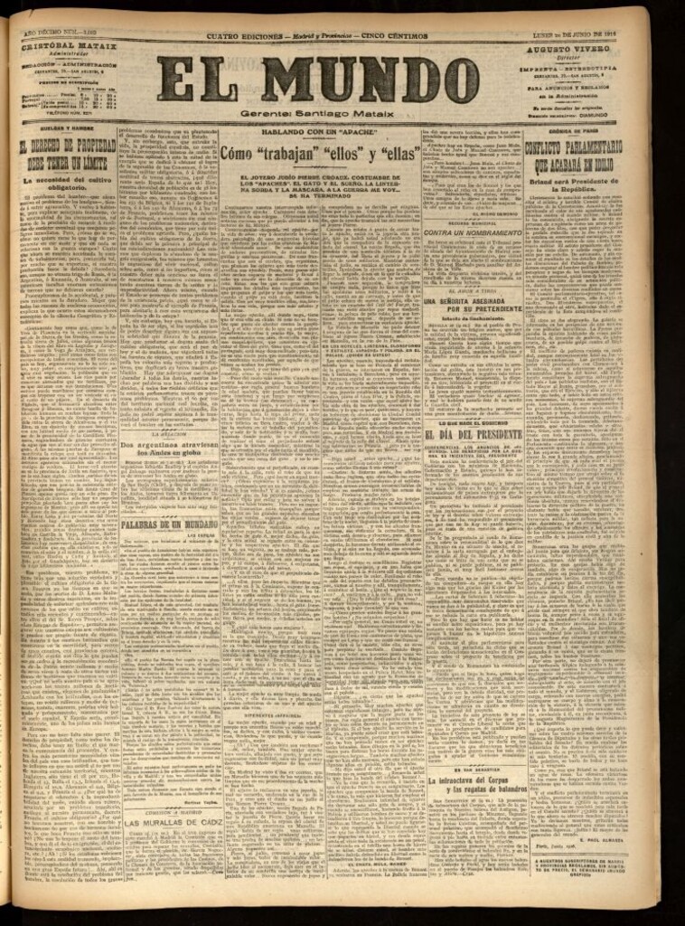 Miniatura de El Mundo del 26 de junio de 1916
