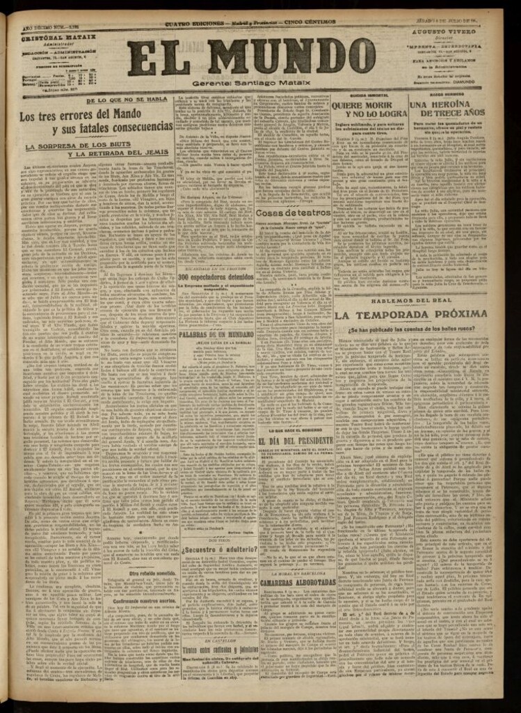 Miniatura de El Mundo del 8 de julio de 1916