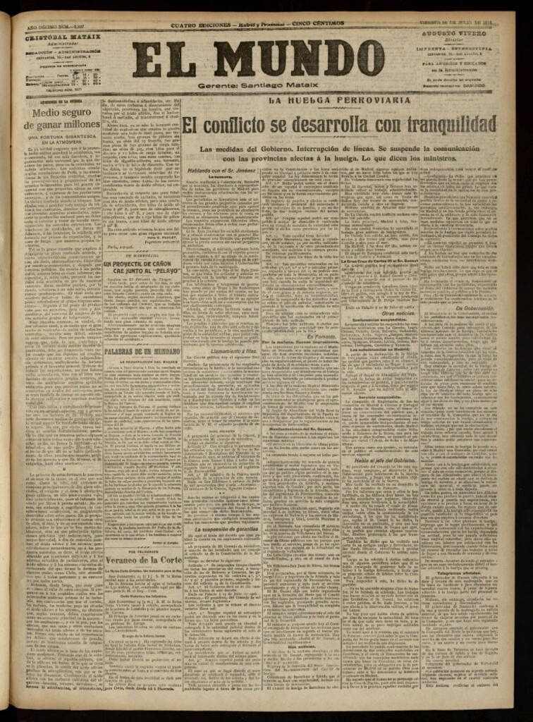 Miniatura de El Mundo del 14 de julio de 1916
