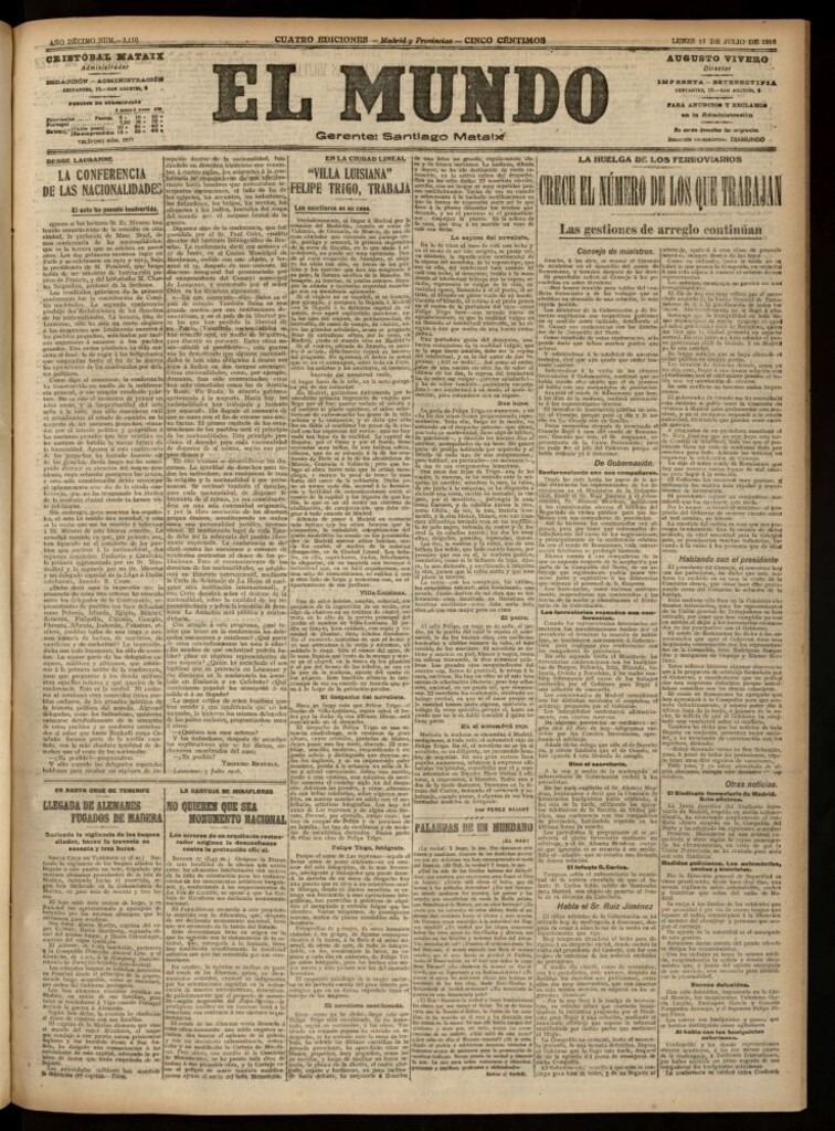 Miniatura de El Mundo del 17 de julio de 1916