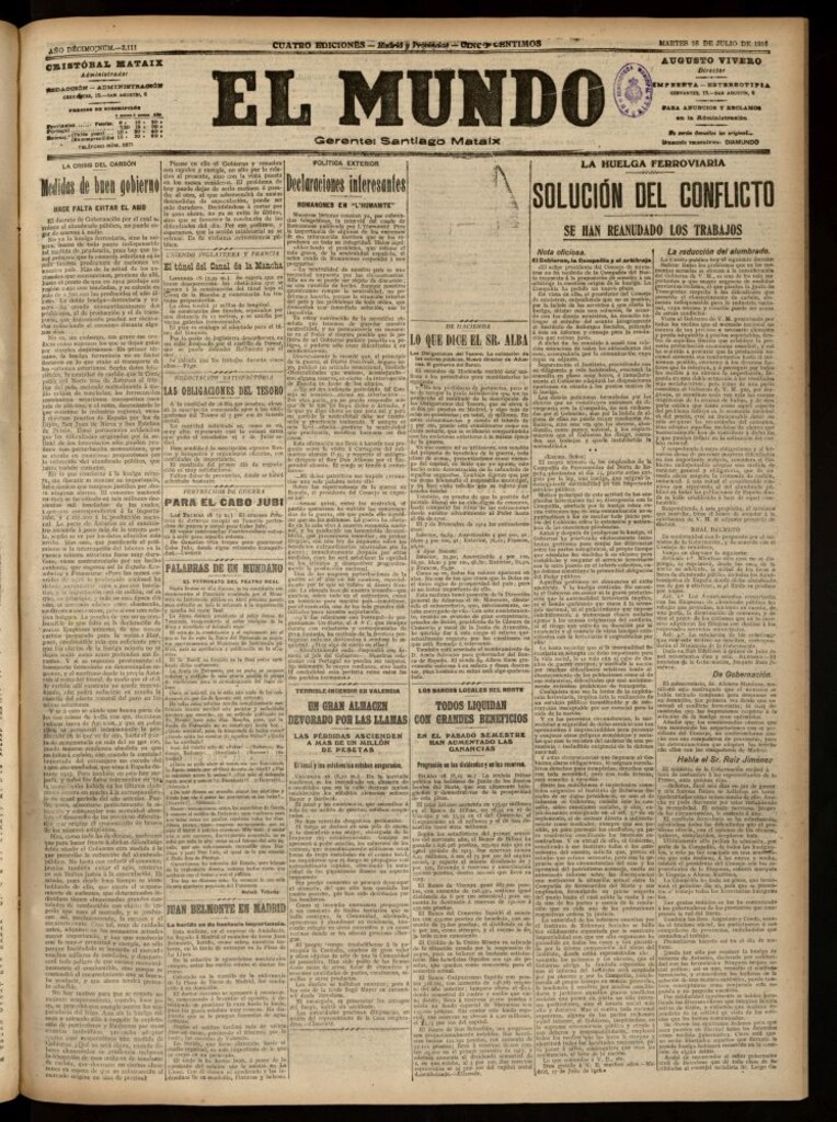 Miniatura de El Mundo del 18 de julio de 1916