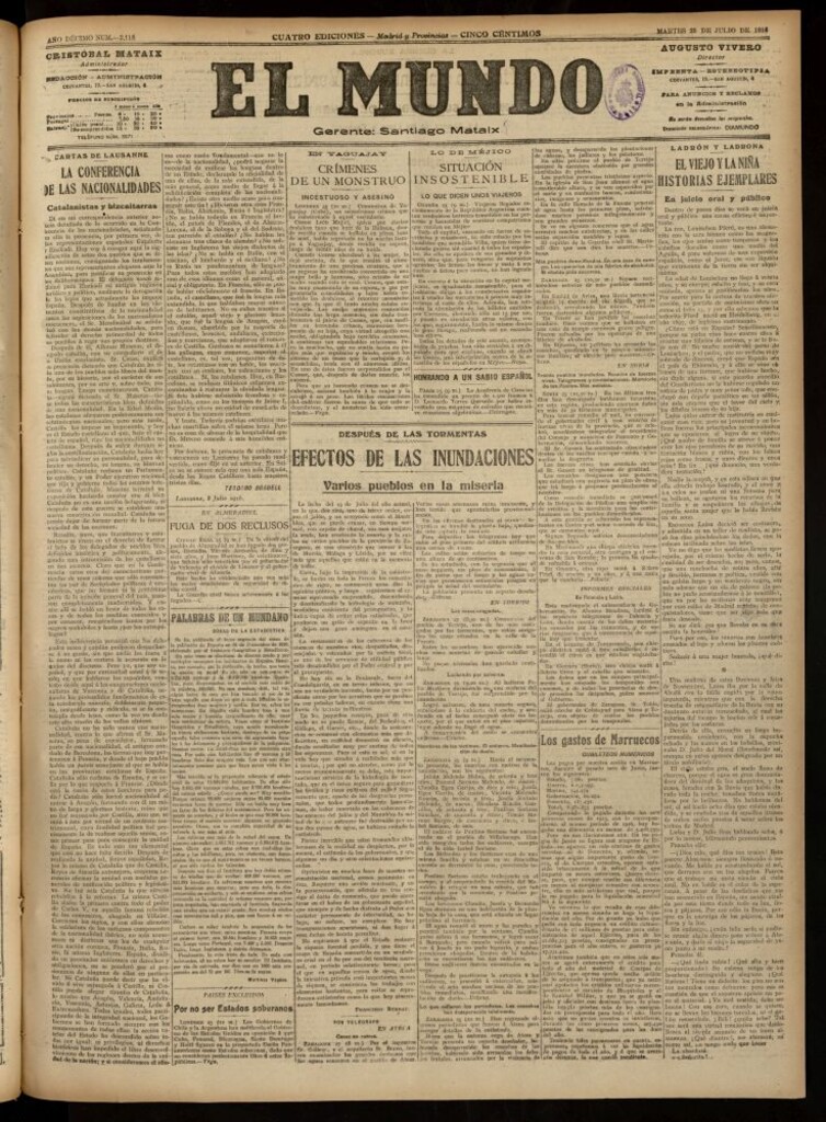Miniatura de El Mundo del 25 de julio de 1916
