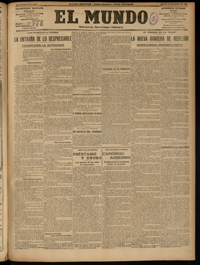 Miniatura de El Mundo del 29 de julio de 1916