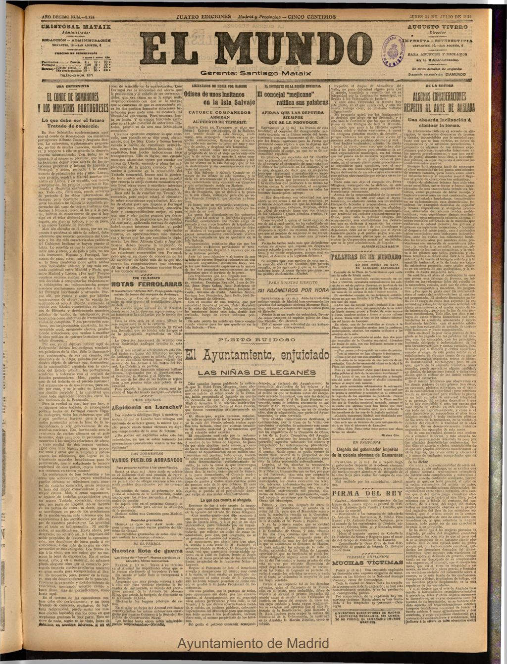 Miniatura de El Mundo del 31 de julio de 1916