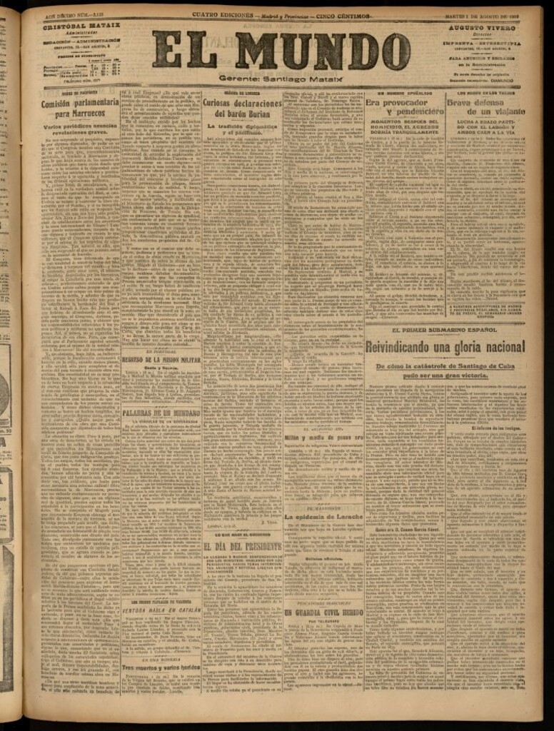 Miniatura de El Mundo del 1 de agosto de 1916