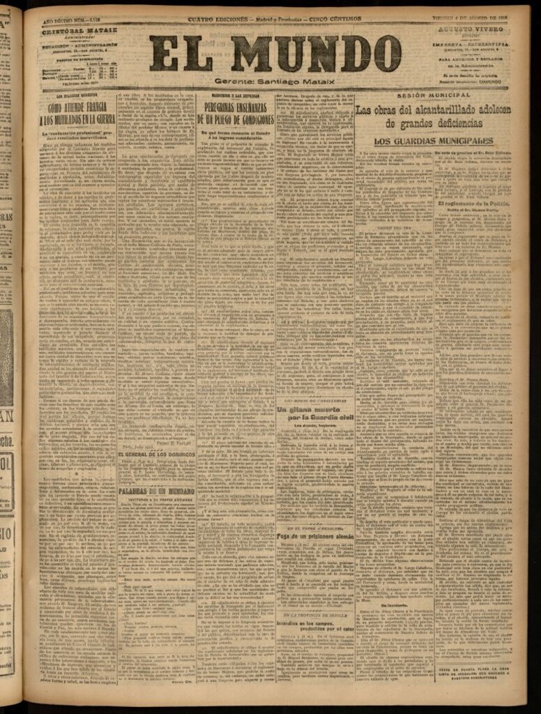 Miniatura de El Mundo del 4 de agosto de 1916