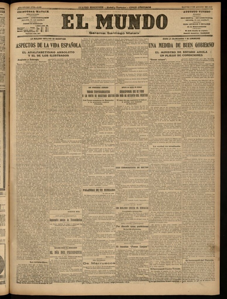 Miniatura de El Mundo del 8 de agosto de 1916