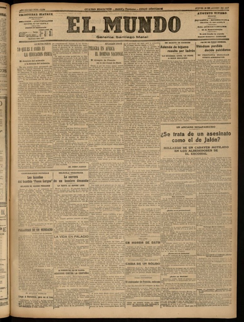 Miniatura de El Mundo del 10 de agosto de 1916