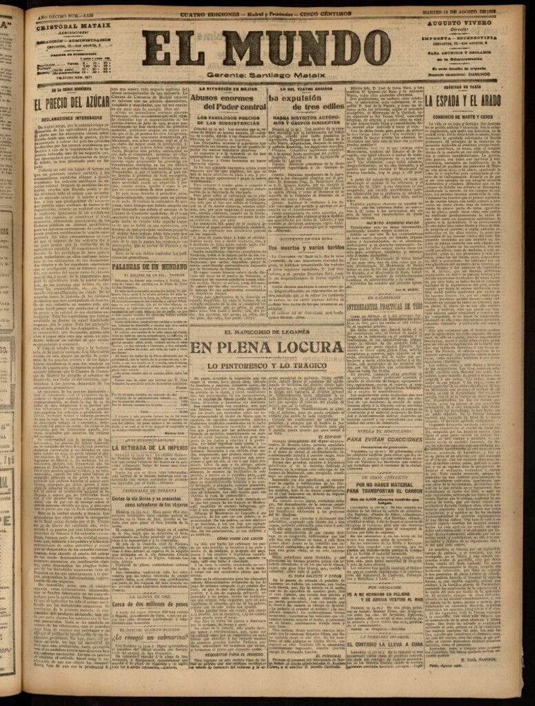 Miniatura de El Mundo del 15 de agosto de 1916