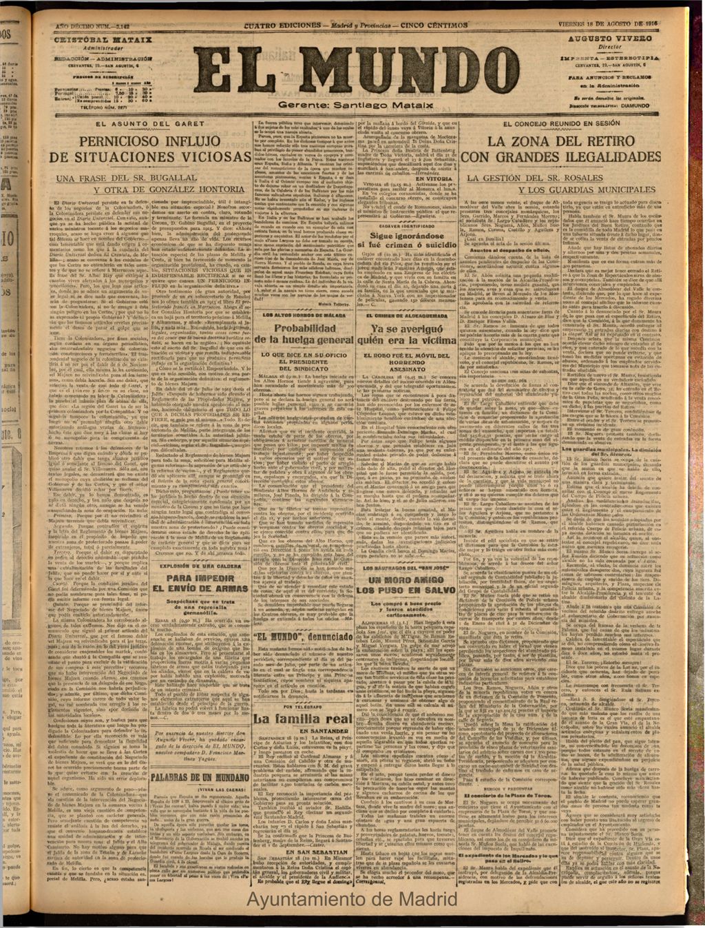 Miniatura de El Mundo del 18 de agosto de 1916