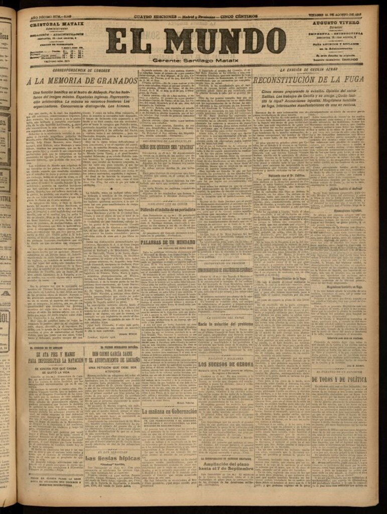 Miniatura de El Mundo del 25 de agosto de 1916