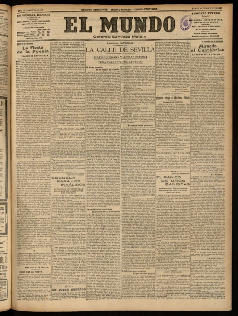 Miniatura de El Mundo del 28 de agosto de 1916