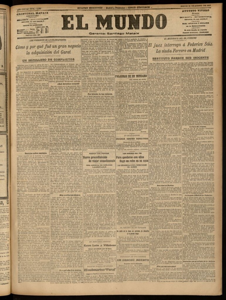Miniatura de El Mundo del 31 de agosto de 1916
