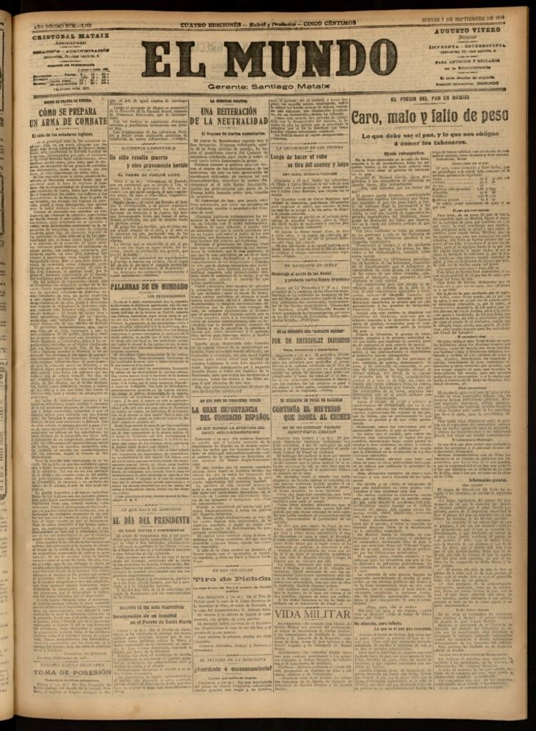 Miniatura de El Mundo del 7 de septiembre de 1916