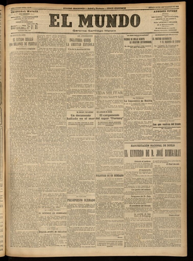 Miniatura de El Mundo del 16 de septiembre de 1916