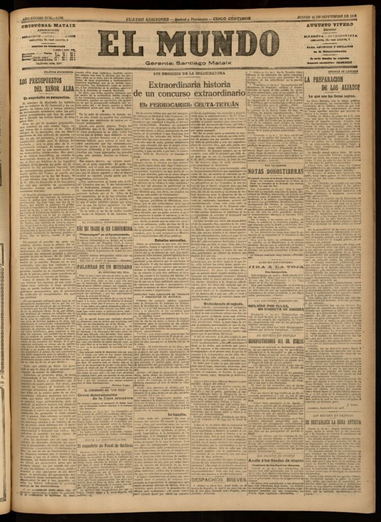 Miniatura de El Mundo del 21 de septiembre de 1916