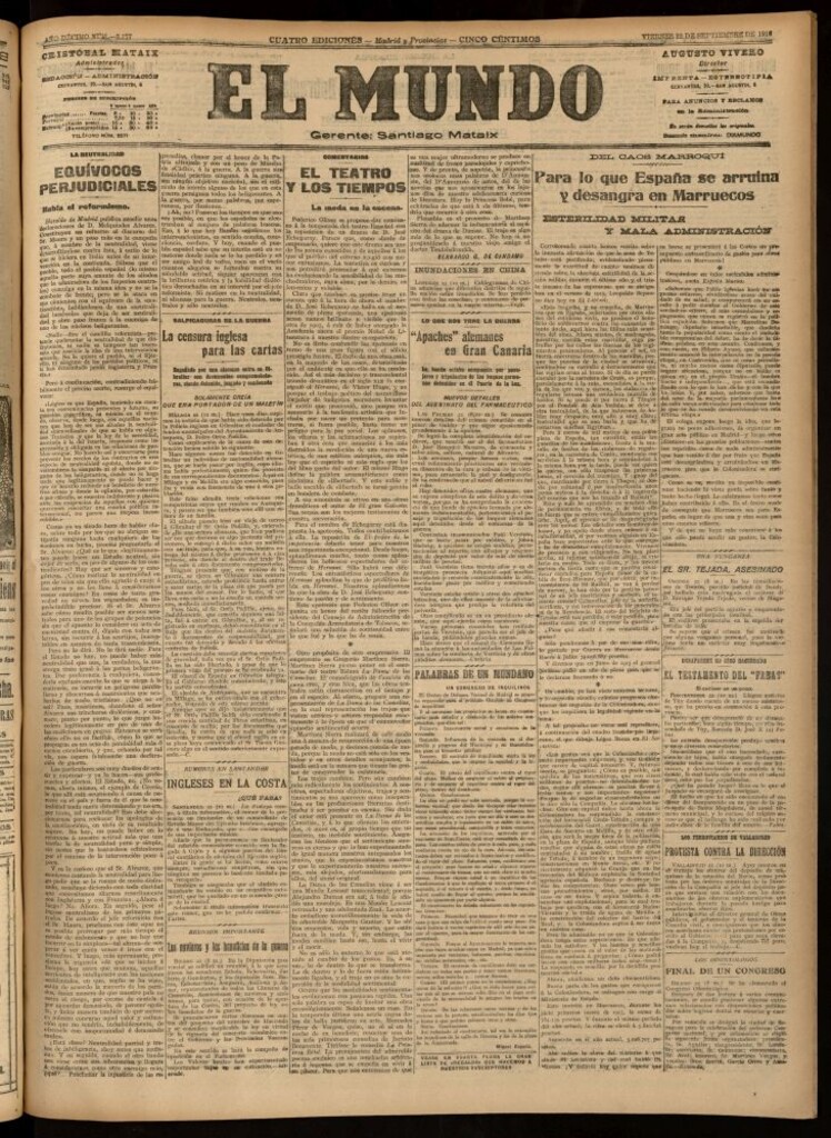 Miniatura de El Mundo del 22 de septiembre de 1916