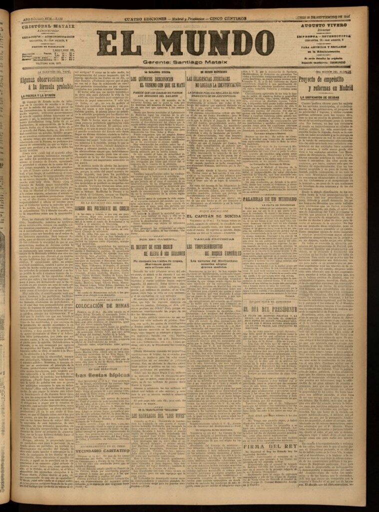 Miniatura de El Mundo del 25 de septiembre de 1916