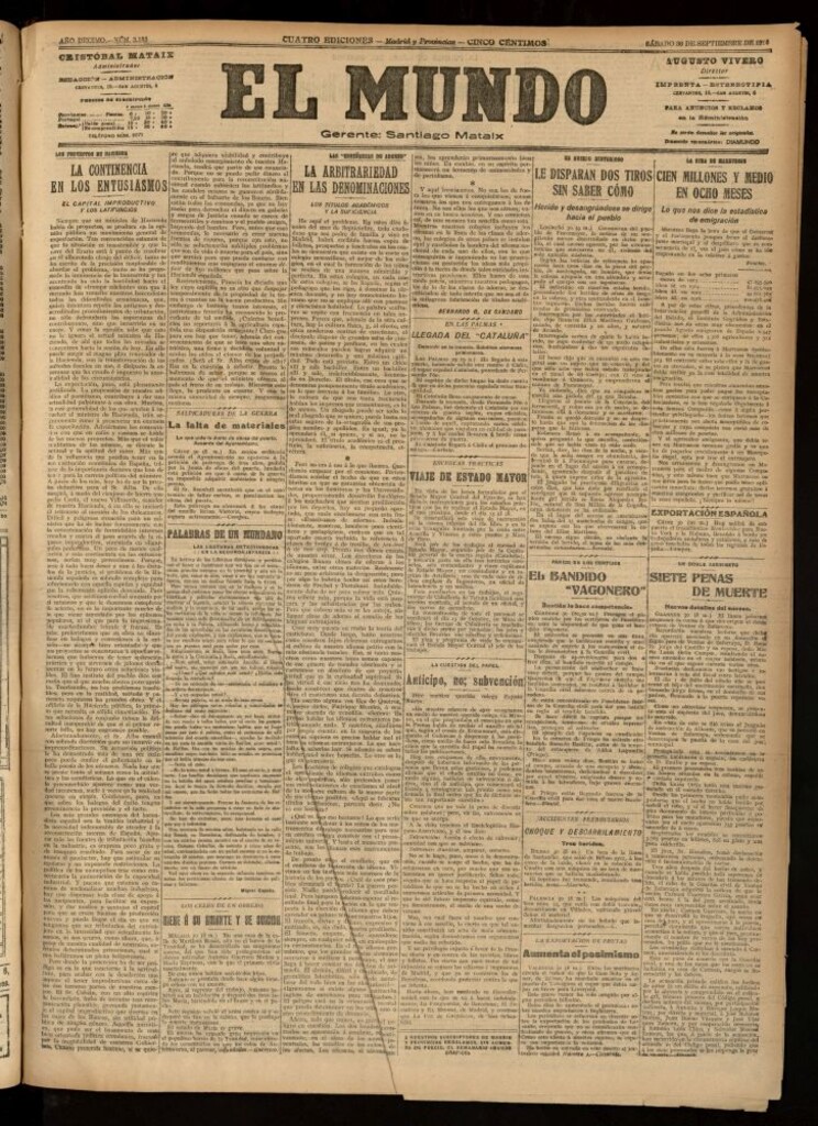 Miniatura de El Mundo del 30 de septiembre de 1916