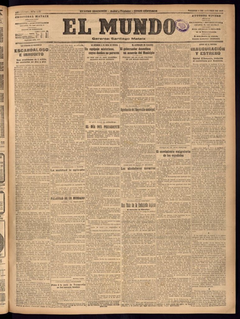 Miniatura de El Mundo del 6 de octubre de 1916