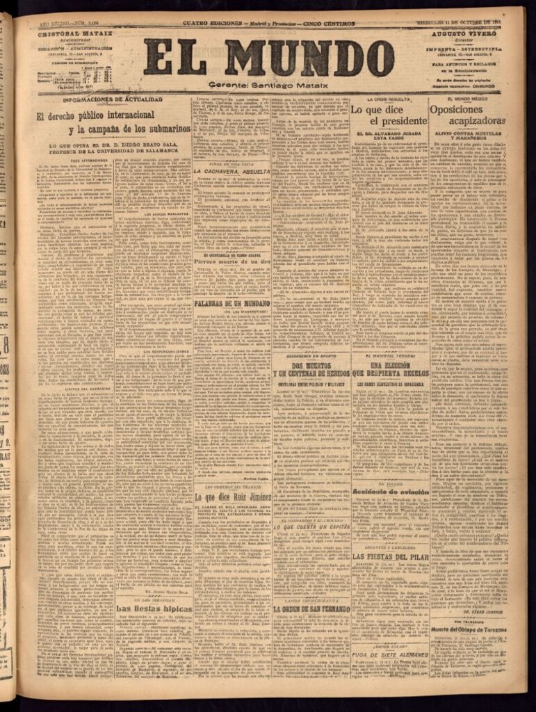 Miniatura de El Mundo del 11 de octubre de 1916
