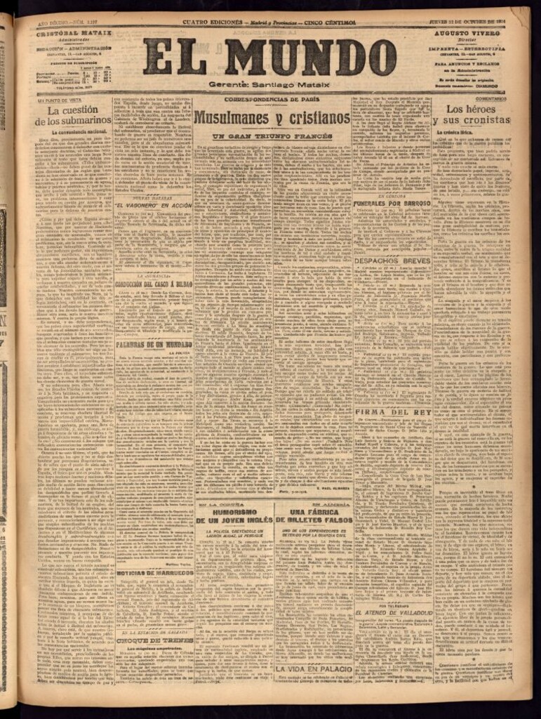 Miniatura de El Mundo del 12 de octubre de 1916