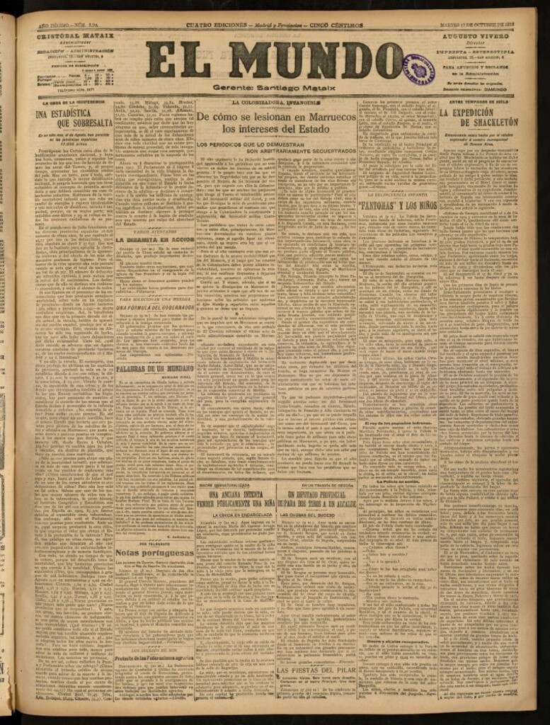 Miniatura de El Mundo del 17 de octubre de 1916