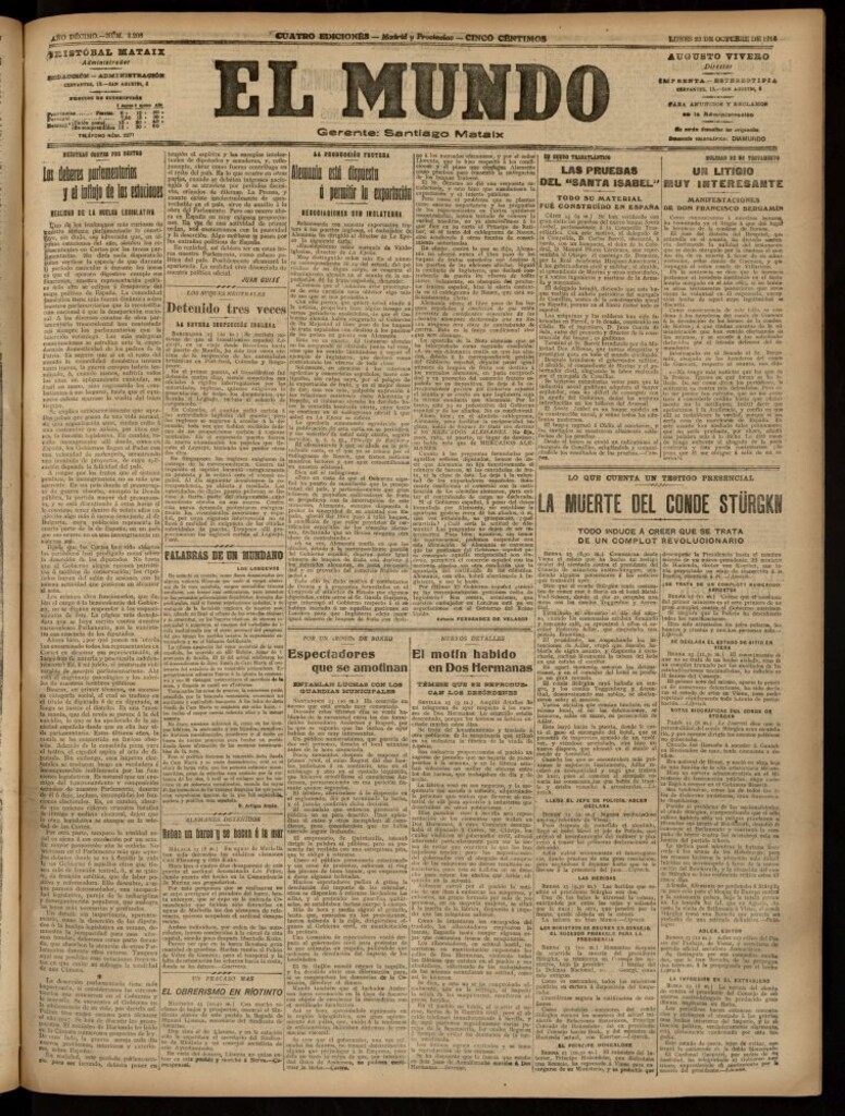 Miniatura de El Mundo del 23 de octubre de 1916