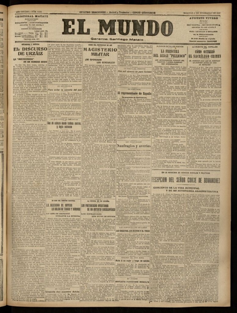 Miniatura de El Mundo del 5 de noviembre de 1916