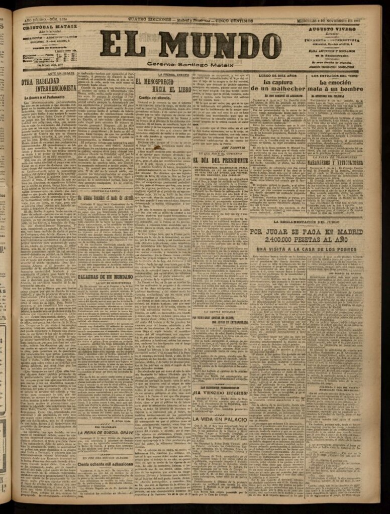 Miniatura de El Mundo del 8 de noviembre de 1916