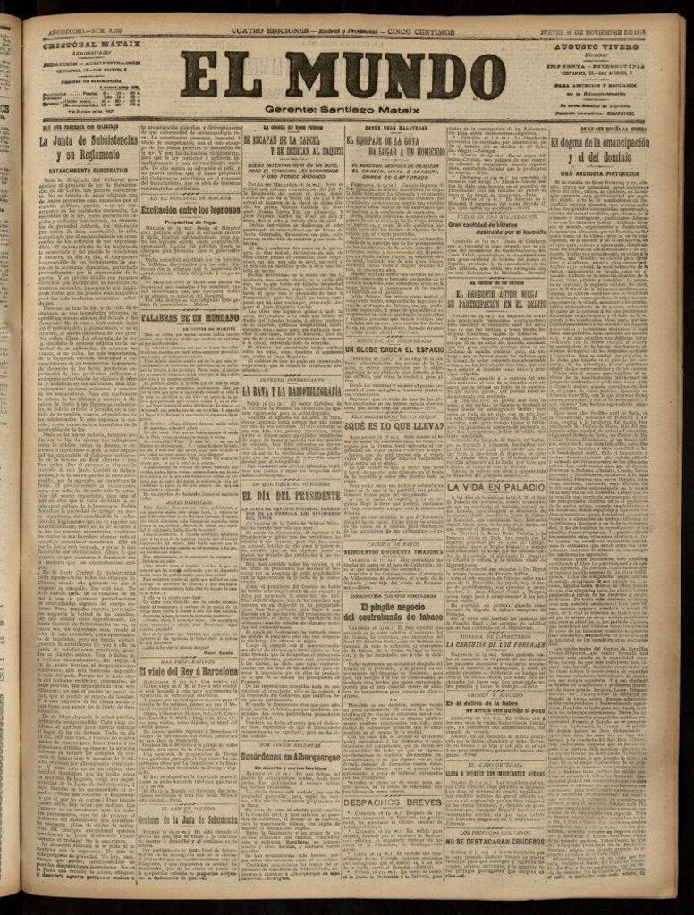 Miniatura de El Mundo del 16 de noviembre de 1916