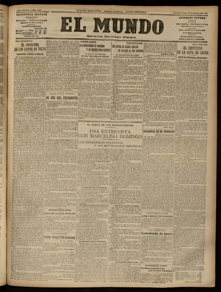 Miniatura de El Mundo del 18 de noviembre de 1916