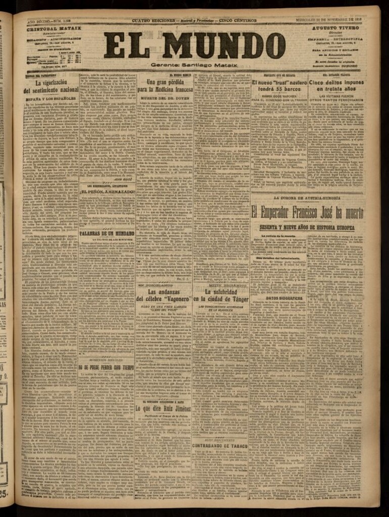 Miniatura de El Mundo del 22 de noviembre de 1916