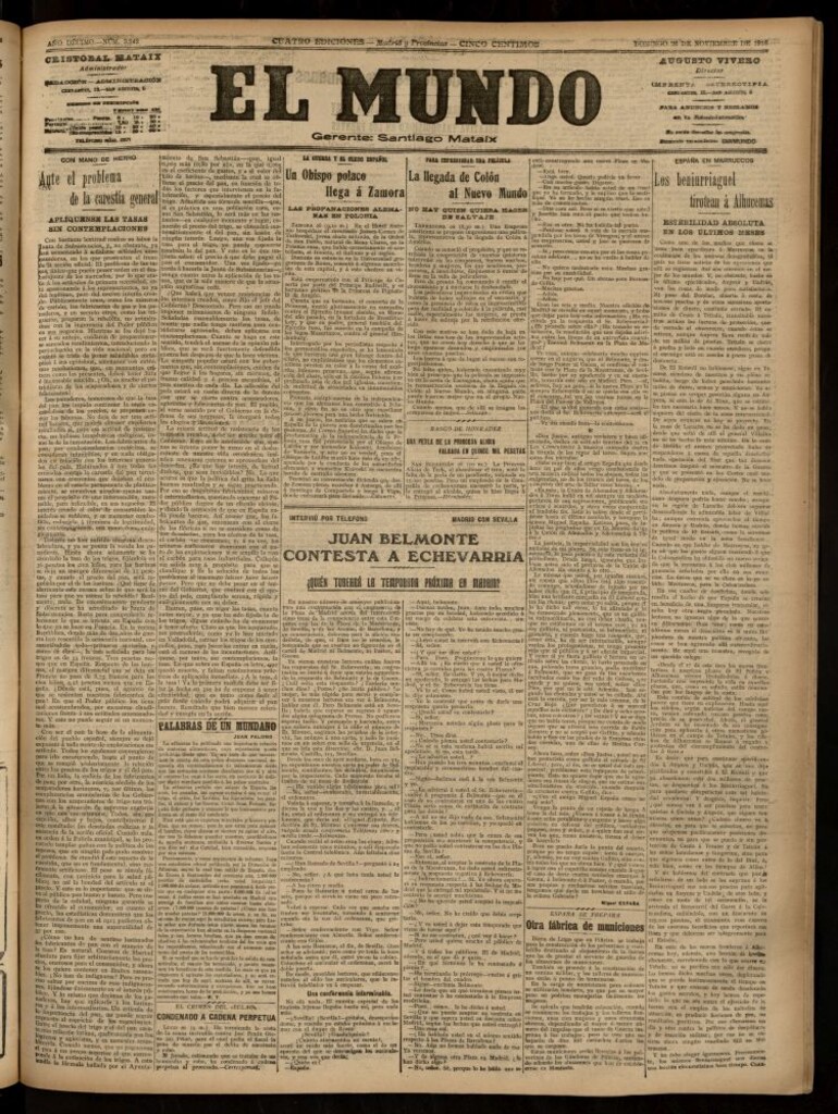 Miniatura de El Mundo del 26 de noviembre de 1916