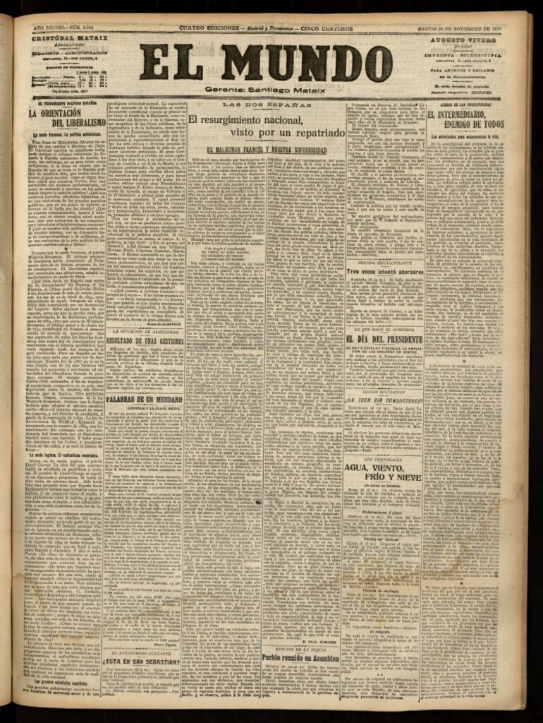 Miniatura de El Mundo del 28 de noviembre de 1916