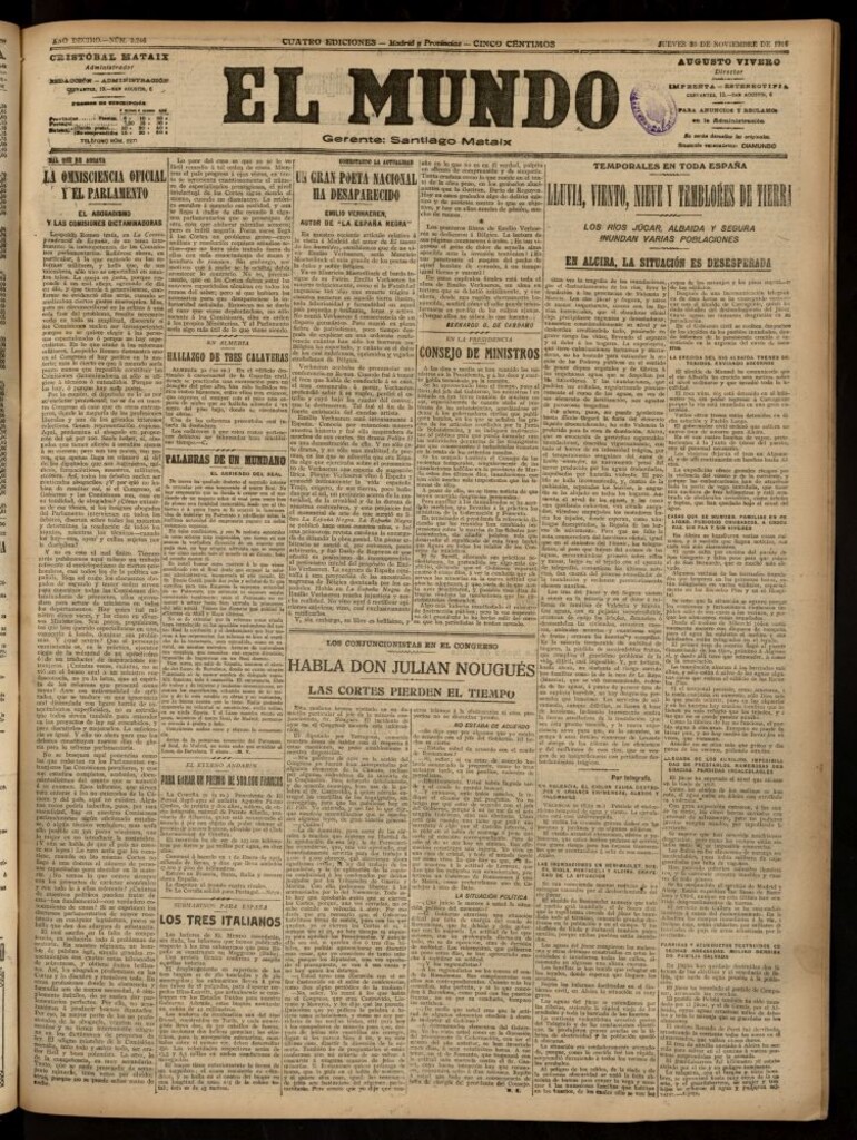 Miniatura de El Mundo del 30 de noviembre de 1916